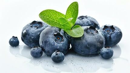 Wall Mural - blueberry on isolated white background.