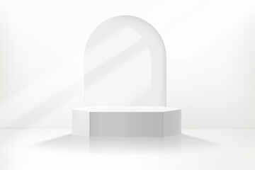 Poster - Realistic display. 3d style vector illustration for pruduct design