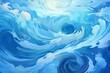 blue oceans background, swirling water, abstract ocean swell or wave. colorful turbulence, environmental awareness, freehand painting. sea abstract background, stormy seascapes. 