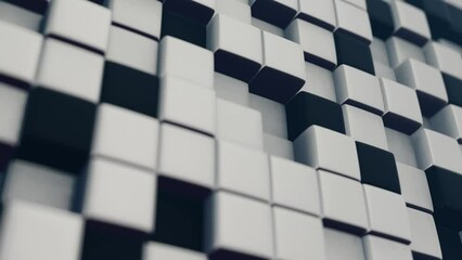 Aufkleber - Cubic shapes arranged in a matrix with a 3D twist, forming an abstract and visually intriguing composition.