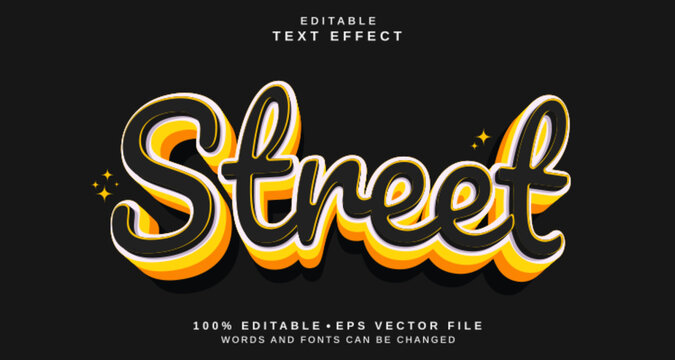 Editable text style effect - Street text style theme.