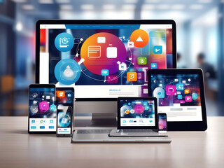 creation of responsive internet website for multiple platforms. building mobile interfaces on the sc
