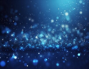 Wall Mural - blue glow particle abstract bokeh background, blue background with stars