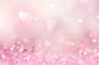 Abstract Banner Pink golden heart shaped sparkling crystal balloons on pink bokeh background . Minimal love concept. Valentine's Day or wedding party decoration backdrop wallpaper cope space design