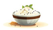 Rice pudding illustration vector