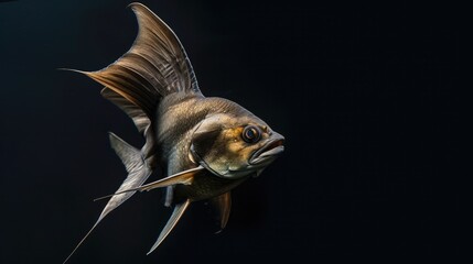 Batfish in the solid black background