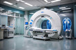 High-tech modern CT scan room in the modern hospital design.
