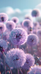 Wall Mural - Purple Dandelions background 