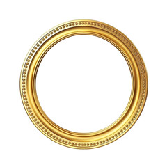 Antique luxury circle frame gold isolated, Generative AI