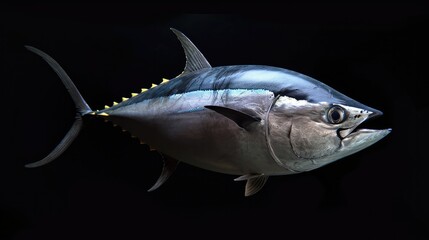 Wall Mural - Bluefin Tuna in the solid black background