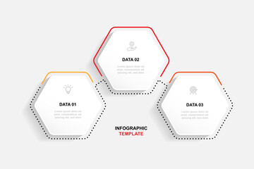 Design template infographic template vector element with 3 step process suitable for web presentation and business information