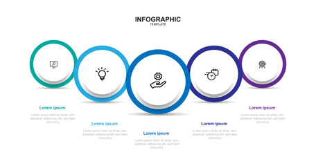 Design template infographic vector element with 5 step process or option suitable for web presentation and business information