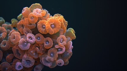 Poster - Bubble Coral in the solid black background