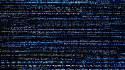 Animation of blue code on black background. hitech theme. programming and coding. Generative AI