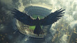 © Zohaibzahid  - eagle in the sky, a football stadium shaped like an eagle in a position of dominance, symbolizing the fierce competition and strategic play on the field