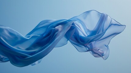 Wall Mural - Floating blue fabric