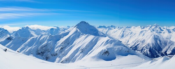 snowy mountains in winter