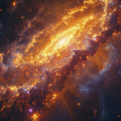 Wall Mural - Galactic Storm Engulfing a Star in Cosmic Drama