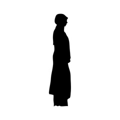 Wall Mural - silhouette of muslim hijab woman 