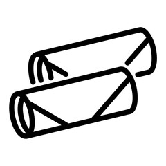 Sticker - spring rolls outline icon