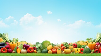 Wall Mural - A realistic whole lot of vegetables advertise