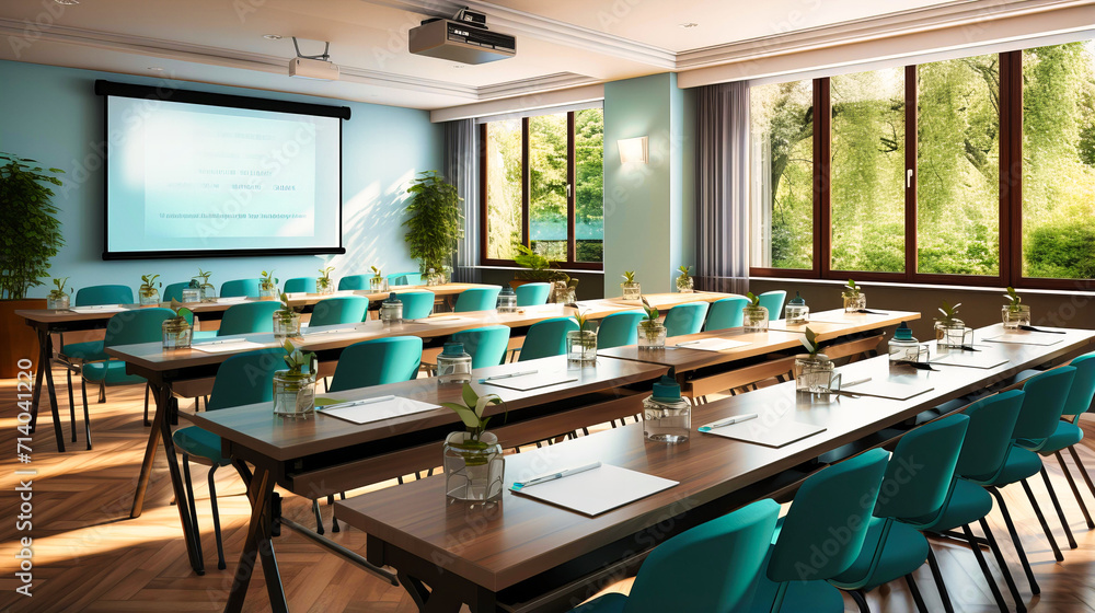 Conference Setting Set the stage for success in this modern conference room. The sleek ...