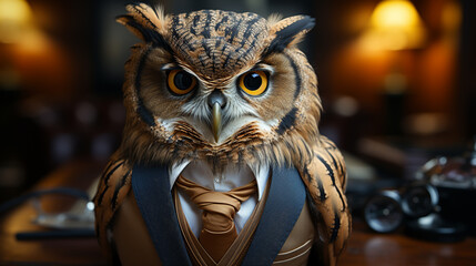 Wall Mural - great horned owl