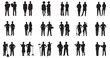 © LazyArtist - People with various occupations professions standing together. silhouettes set collection of diverse professional on isolated white background.