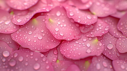 Poster - water drops on pink flower