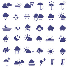 weather. weather forecast. set of dark full weather forecast icons. vector illustration.