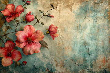 Wall Mural - watercolor victorian scrapbook paper. AI generative