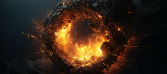 Wall Mural - galaxy space light hole, tunnel, fire explosion 10
