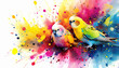 Lively parakeets