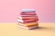 © netrun78 - Pile of pastel colored books stuck on top of each other. Studying, reading, teaching concept