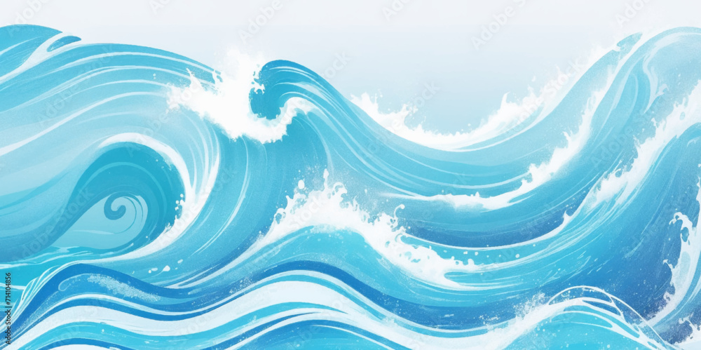 Vector ocean wave line blue and white background. Ocean sea art with ...