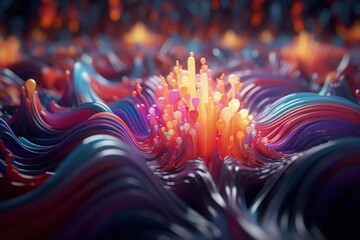 Wall Mural - Mesmerizing 3D Multicolor Visualization.