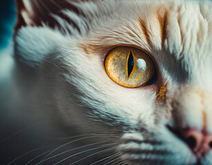 Sticker - Close-Up Portrait of Cute Domestic Cat with Beautiful Orange Fur