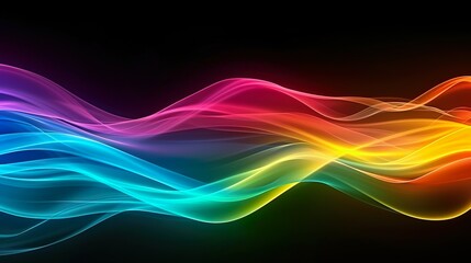 Wall Mural - Colorful abstract wave made with Ai generative 
