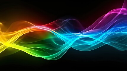 Wall Mural - Colorful abstract wave made with Ai generative 