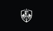 shield badge logo with sword shield logo, art, design, badge logo patch logo, gaming logo, military, army logo,