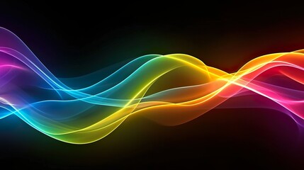 Wall Mural - Colorful abstract wave made with Ai generative