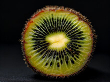 Kiwi Fruit On Black Background