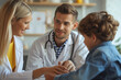 © forenna - child engaging with a friendly pediatrician during a routine checkup, highlighting the trust and rapport between the little patient and the doctor in a minimalistic photo