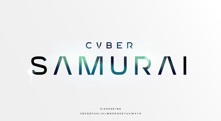 Wall Mural - abstract futuristic alphabet font. digital space typography vector illustration design