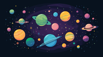 Wall Mural - magic of celestial events in a vector art piece showcasing phenomena such as meteor showers eclipses