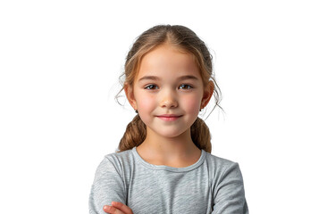 portrait of a happy smiling child girl isolated on transparent