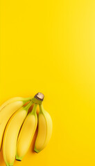 Wall Mural - Fresh yellow bananas isolated on a white background, a healthy and delicious tropical fruit snack