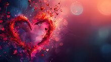 Fondo Abstracto De Un Corazón Y Espacio Para Texto, Para Celebración Del Día De Los Enamorados. Ideal Como Fondo Para Web. Generado Por IA.