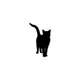 Fototapeta Koty - Cat silhouette logo design vector illustration.A silhouette of a black cat, Scary Cat Vector isolated on a white background

