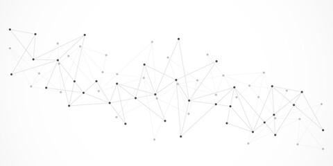 Wall Mural - minimalistic design with connecting the dots and lines. abstract geometric background of science and